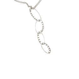 Collana Ciondolo 4 Ovali a scalare con Diamanti