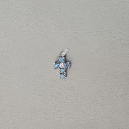 Cross with Blue Diamonds - Width 8.3mm