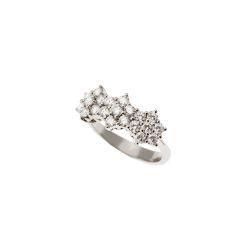 Anello Trilogy Fiore di Diamanti - Larghezza 8.8mm