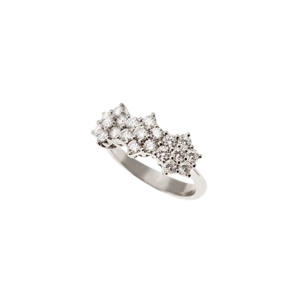 Anello Trilogy Fiore di Diamanti - Larghezza 8.8mm