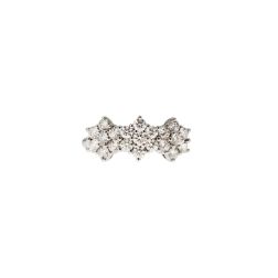 Anello Trilogy Fiore di Diamanti - Larghezza 8.8mm