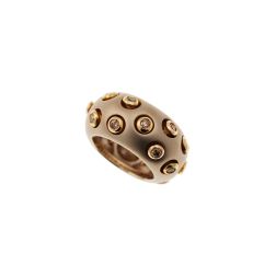 Domed Band Ring with Fancy Brown Diamonds