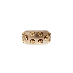 Anello a Fascia Bombata con Diamanti Brown