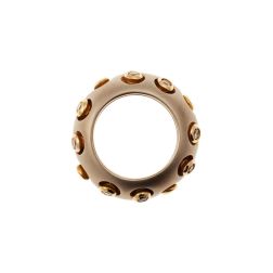 Anello a Fascia Bombata con Diamanti Brown