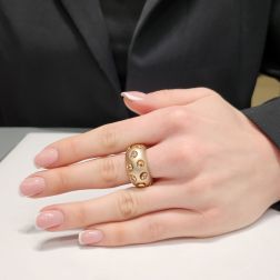 Photo of worn Domed Band Ring with Fancy Brown Diamonds