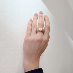 Photo of worn Domed Band Ring with Fancy Brown Diamonds