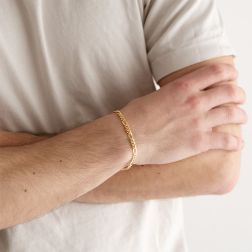 Bracciale a catena 3+1 Oro Giallo 4.30mm foto indossata