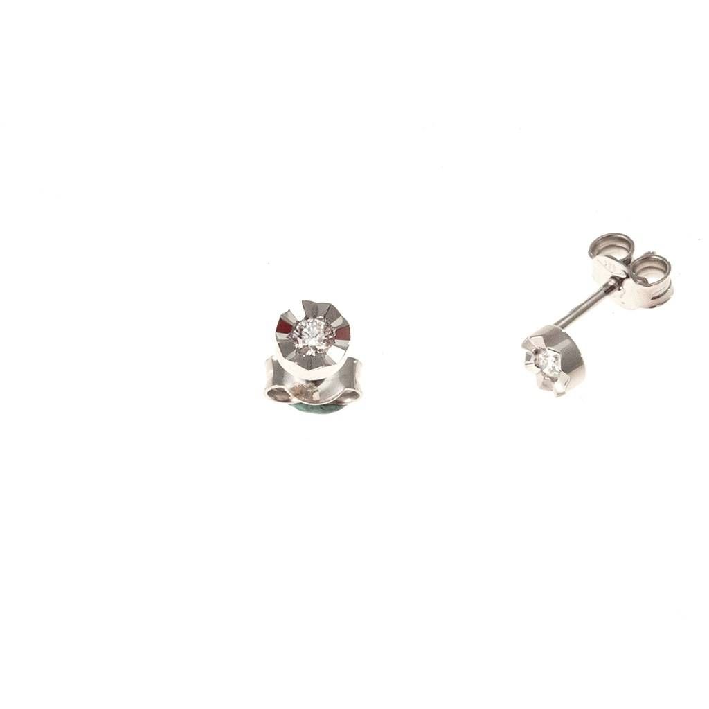 Orecchini Punto Luce Circle Sfaccettato 0,090ct
