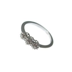 Anello Trilogy Fiore di Diamanti - Larghezza 4.50mm