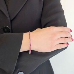 Bracciale Tennis Rubini x 3.00mm Foto indossata