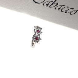 Anello Trilogy Fiore di Diamanti con Rubini- Larghezza 8.8mm