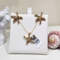 Orecchini Stella Marina con Diamanti Gialli e Brown in Oro Rosa