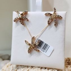 Orecchini Stella Marina con Diamanti Gialli e Brown in Oro Rosa