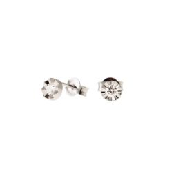 Orecchini Punto Luce Circle Sfaccettato 0,14ct