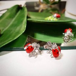 Ladybug Pendant with Diamonds