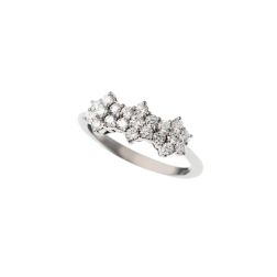 Anello Trilogy Fiore di Diamanti - Larghezza 7mm