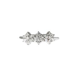 Anello Trilogy Fiore di Diamanti - Larghezza 7mm