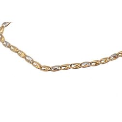 Bracciale a Ovali con Triangoli all'interno in Oro Giallo e Bianco
