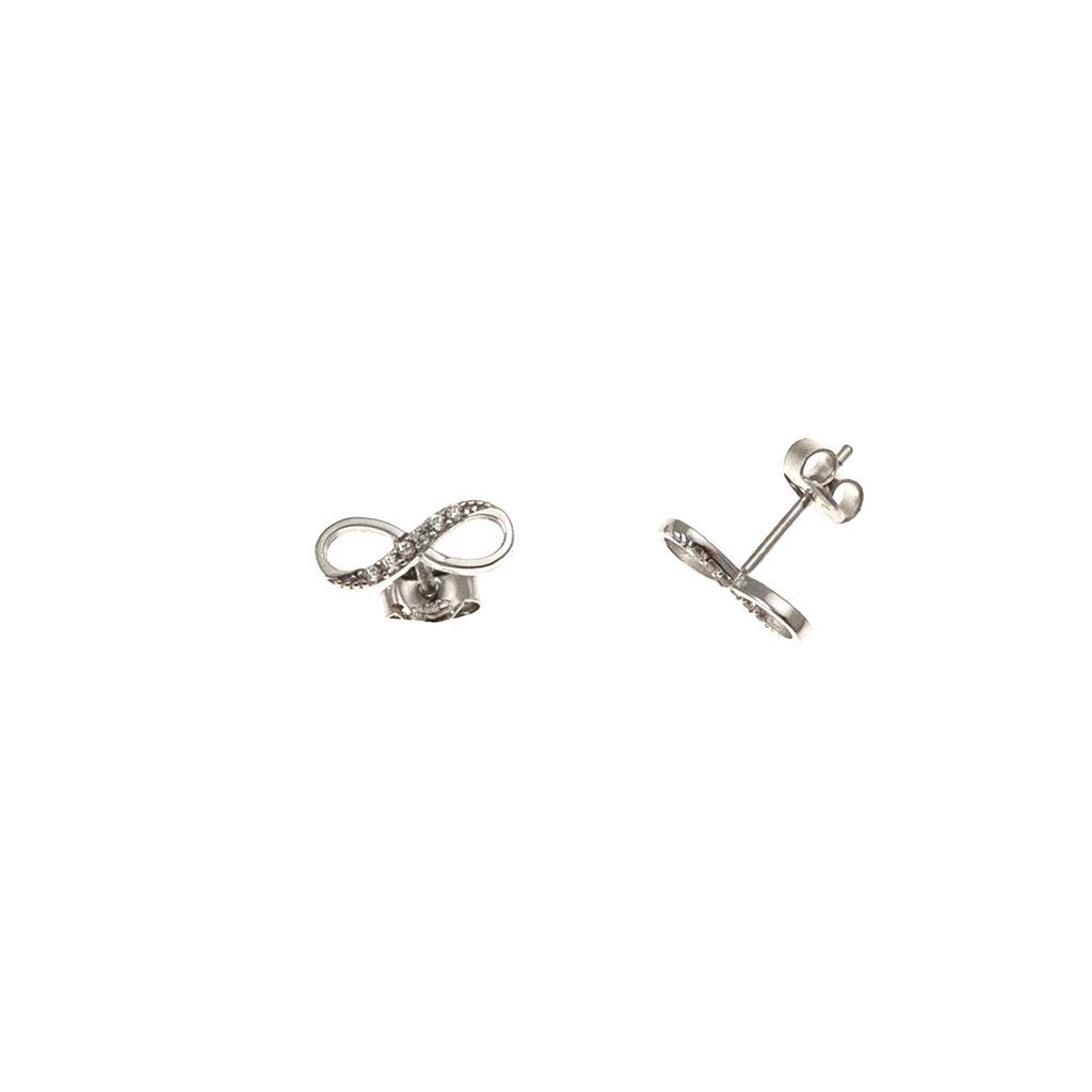 Infinity earrings in White Gold and zircons