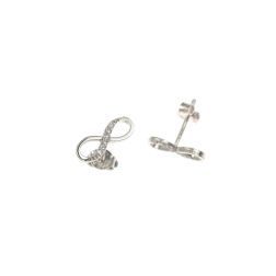 Infinity earrings in White Gold and zircons