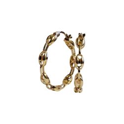 Marine chain hoops Yellow Gold - Large