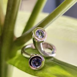 Ring Stems shades of Blue Acquamarine and Blue Sapphires