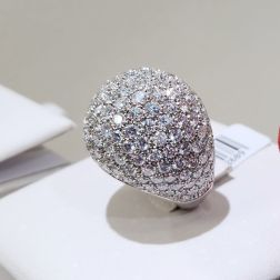 Anello Cupola Diamanti Oro Bianco