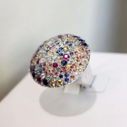 White Gold Fireworks Ring