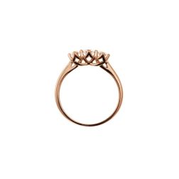 Anello Trilogy Crociera in Oro Rosa con Diamanti certificati GIA