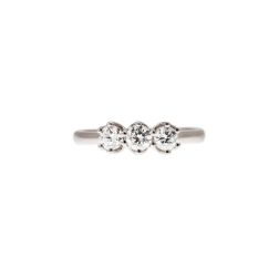 Anello Trilogy Crociera in Oro Bianco con Diamanti GIA