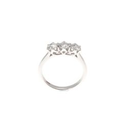 Cross-Vault Trilogy Ring in White Gold with GIA Diamonds