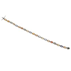 Bracciale Tennis con Zaffiri multicolor e Diamanti