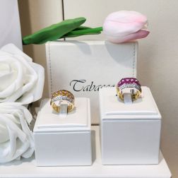 Anello fascia 14 Zaffiri Rosa e 50 Diamanti