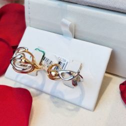 Anello Abbraccio Piccolo in Oro Bianco e Oro Rosa