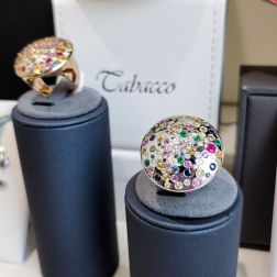 Rose Gold Confetti Ring - Italian Size 14