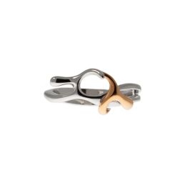Anello Abbraccio "Passione" in Oro Bianco e Oro Rosa