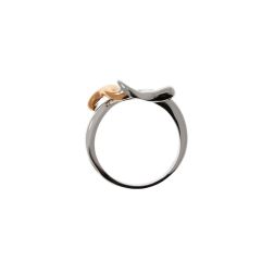 Anello Abbraccio "Passione" in Oro Bianco e Oro Rosa