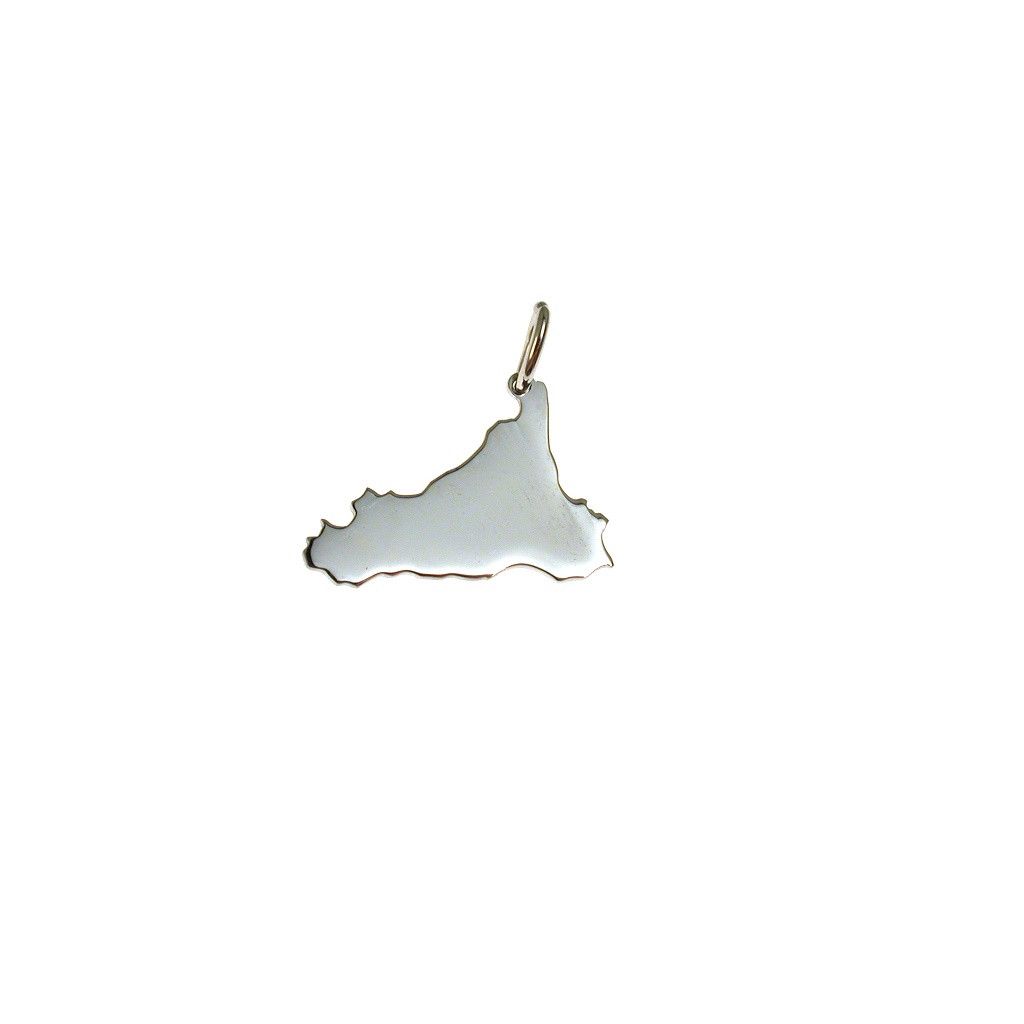 Small Plain Sicily Charm in 18kt white gold thickness 0.4mm