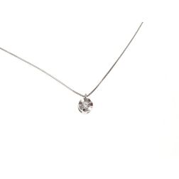 Necklace with Faceted circle charm 0,05 ct