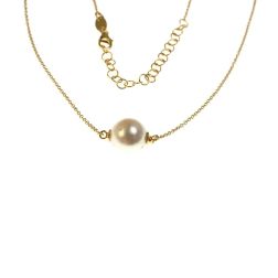 Collana a Goccia con Perla Akoya 8-9mm su Oro Giallo