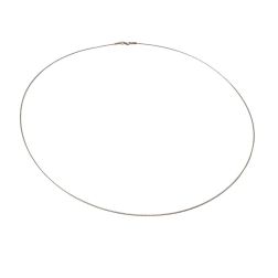 1.50mm Tubular Semirigid flexible faceted necklace in white gold
