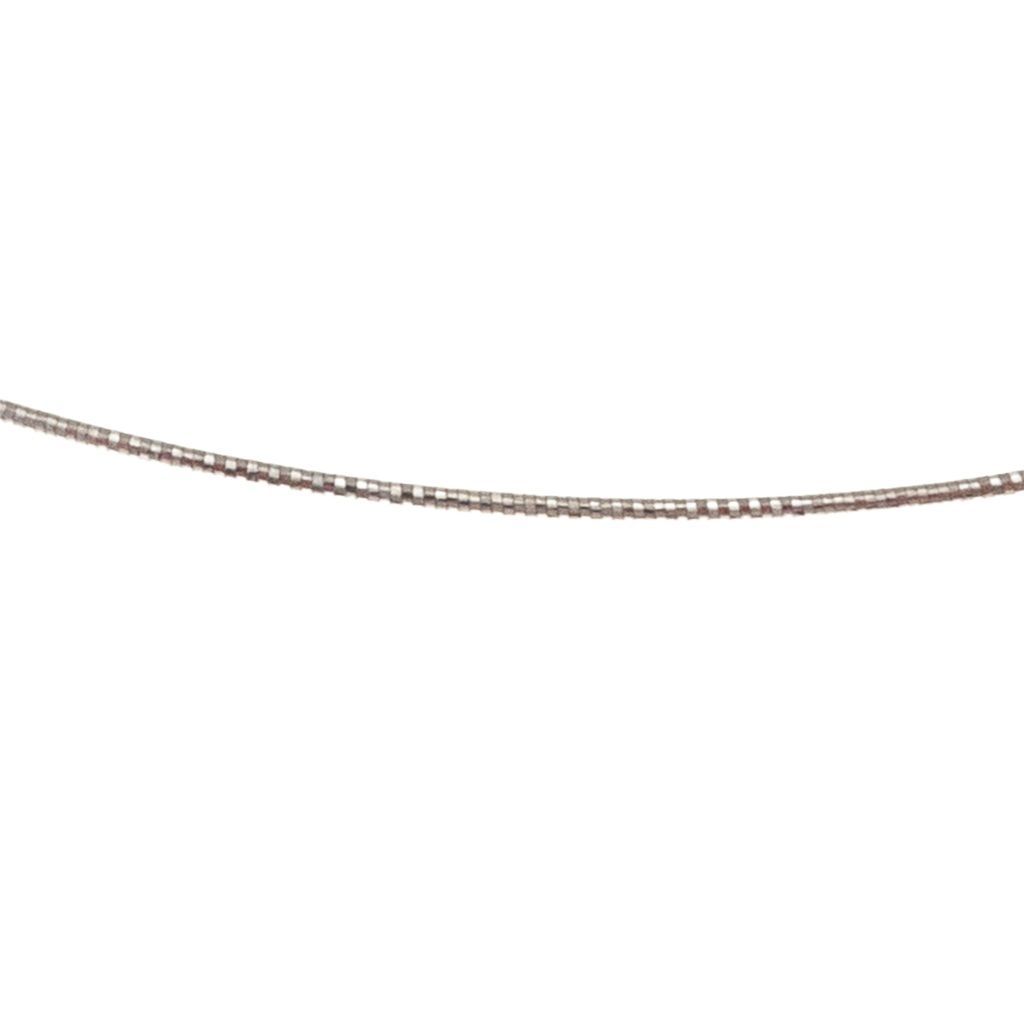 1.50mm Tubular Semirigid flexible faceted necklace in white gold
