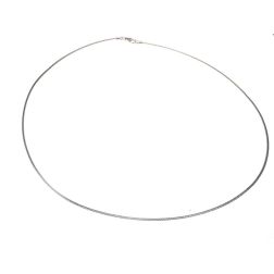 Girocollo Semirigido Flessibile Tubolare 1.30mm Sfaccettato Oro Bianco