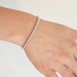 Foto indossata Bracciale Tennis Squadrato Diamanti