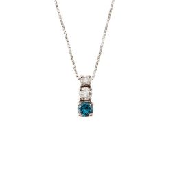 Trilogy scalar necklace with Blue Diamond