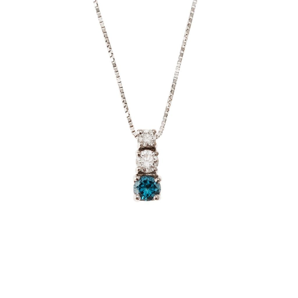 Trilogy scalar necklace with Blue Diamond