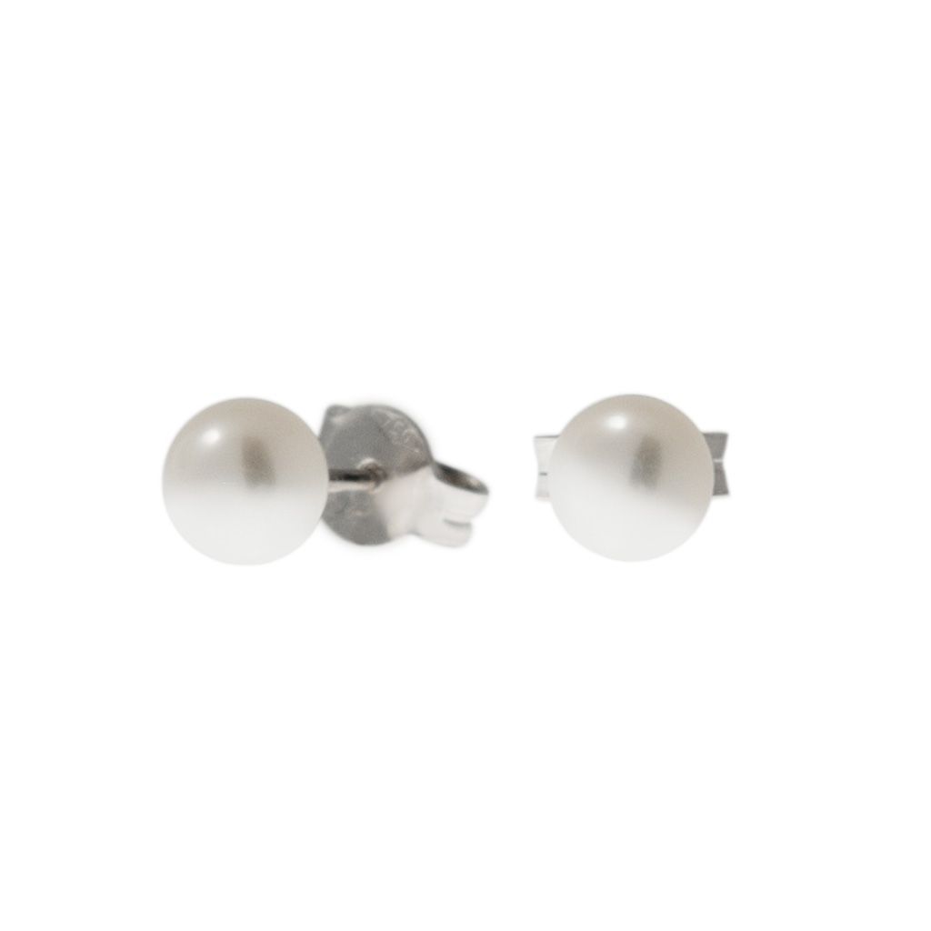 Orecchini Perle Freshwater 5.5mm in Oro Bianco
