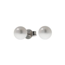 Orecchini Perle Freshwater 6.5mm in Oro Bianco