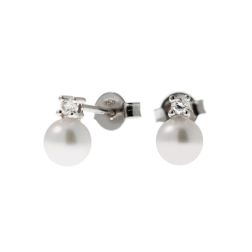 Orecchini Perle Akoya 5.5mm con Diamanti 0.05ct