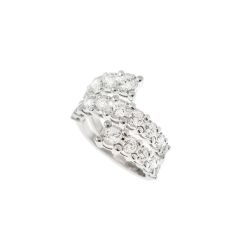 Anello Veretta Contrarié di Diamanti 1.80ct in Oro Bianco